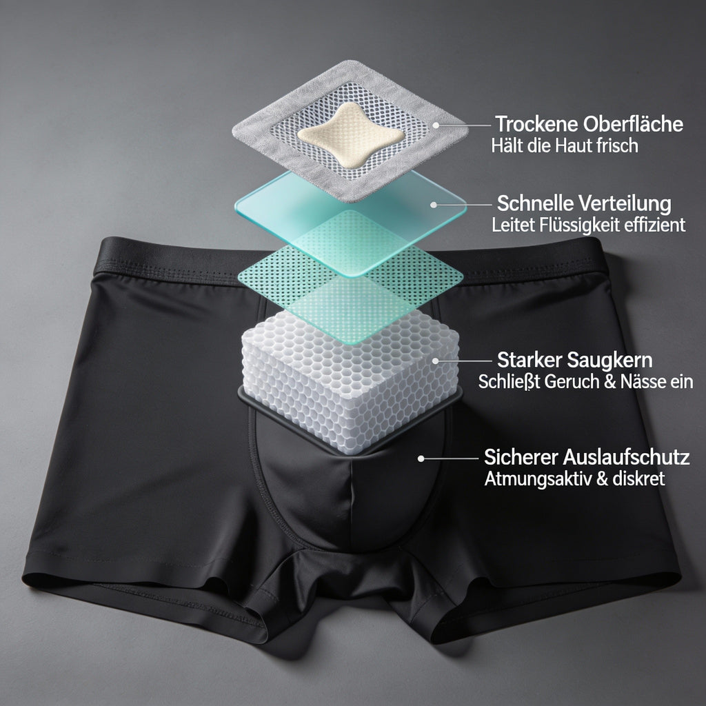 Inkontinenz Boxershorts Herren | Diskret & Auslaufsicher